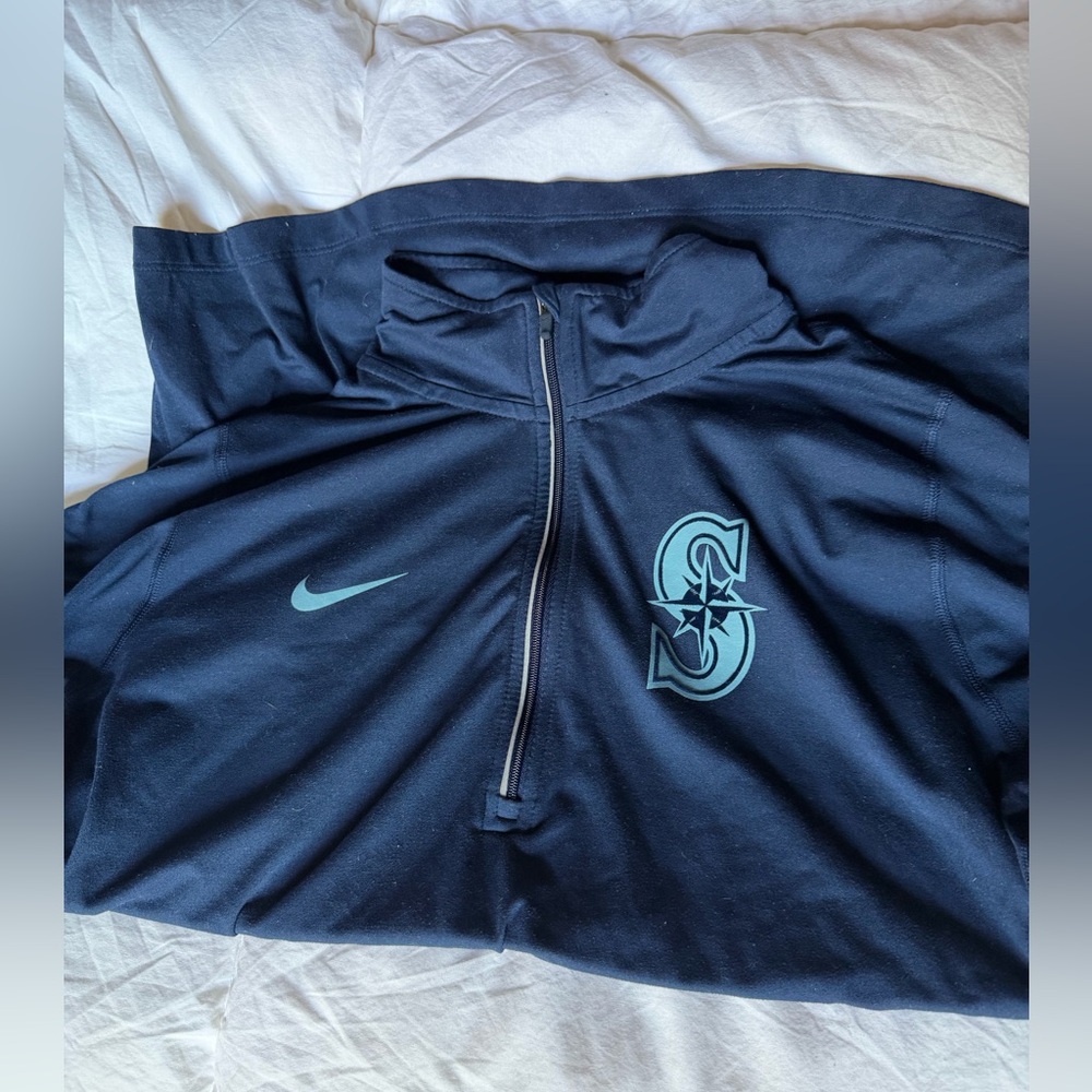 Nike Seattle Mariners Navy 1/4 Zip Pullover (W - Size Large)